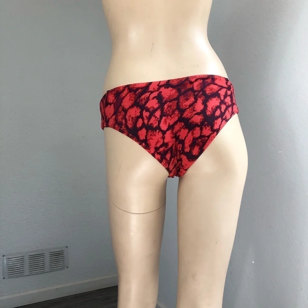 RVCA The balance of Opposites acid wash orange, black print bikini bottom size:S